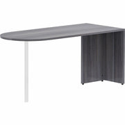 Lorell Essentials Series Peninsula Desk Box 1 of 2 - 29.5" Height x 66" Width x 30" Depth Desk, x 1" Thickness Top - Finish: Weathered Charcoal Laminate - 1 Each