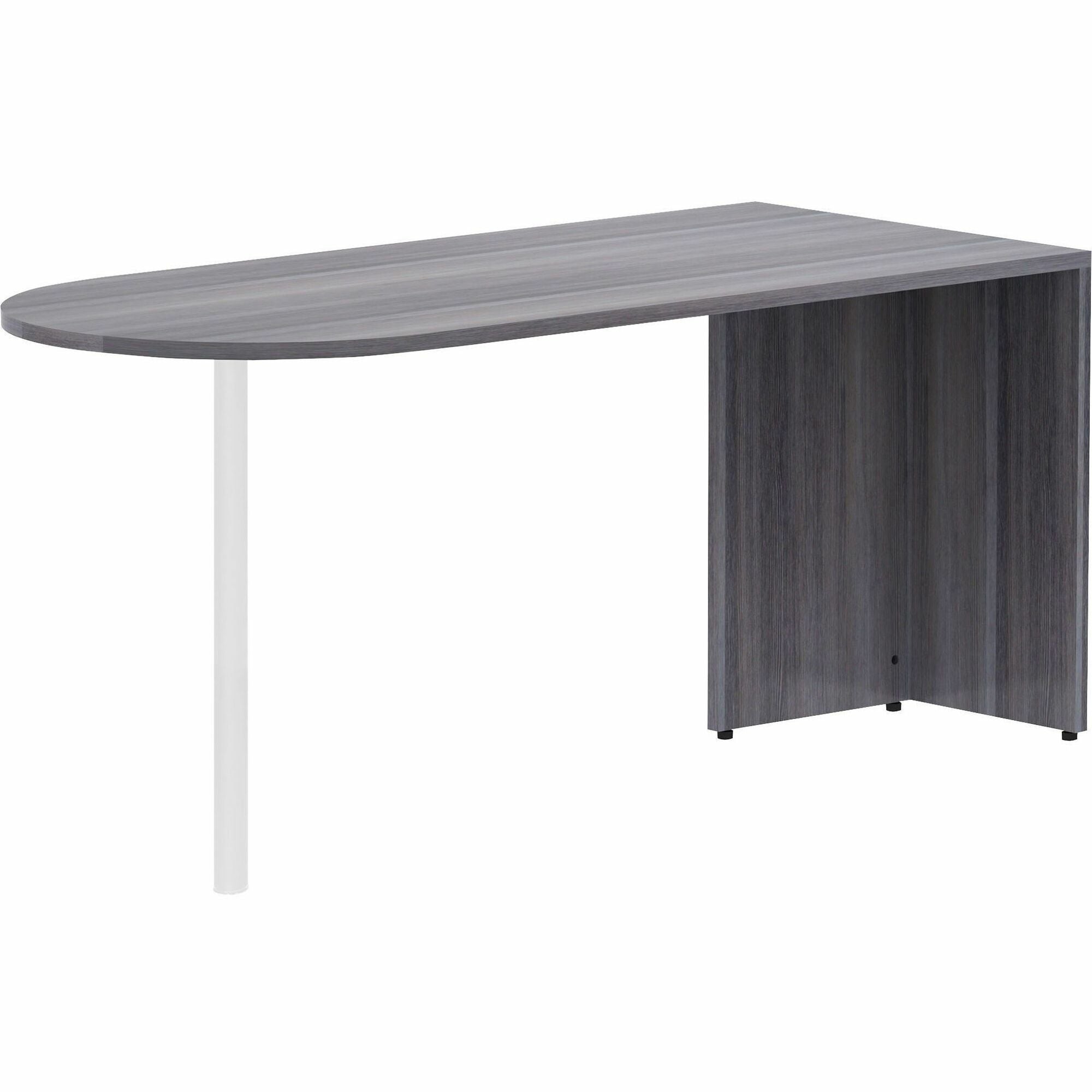 Lorell Essentials Series Peninsula Desk Box 1 of 2 - 29.5" Height x 66" Width x 30" Depth Desk, x 1" Thickness Top - Finish: Weathered Charcoal Laminate - 1 Each