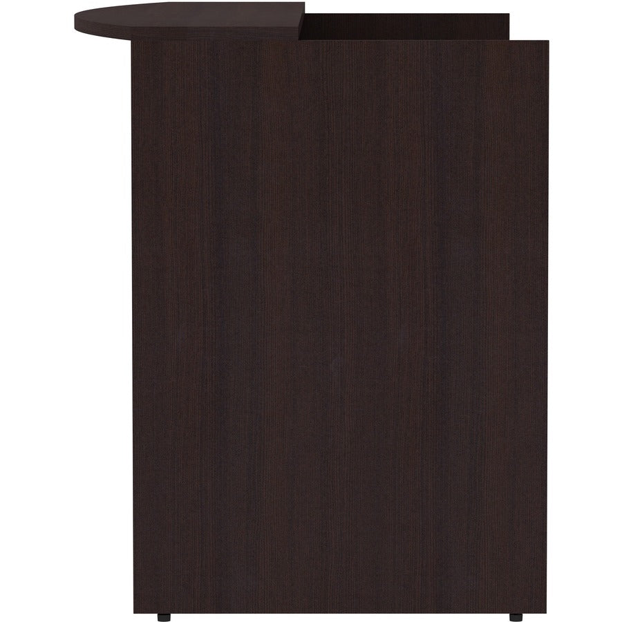 Lorell Essentials Series Front Reception Desk - 42.5" Height x 72" Width x 36" Depth Desk, x 1" Thickness Top - Finish: Espresso Laminate - 1 Each