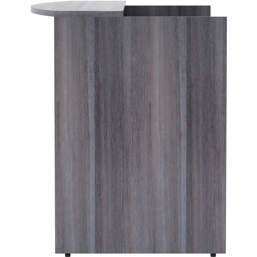Lorell Essentials Series Front Reception Desk - 42.5" Height x 72" Width x 36" Depth Desk, x 1" Thickness Top - Finish: Weathered Charcoal Laminate - 1 Each