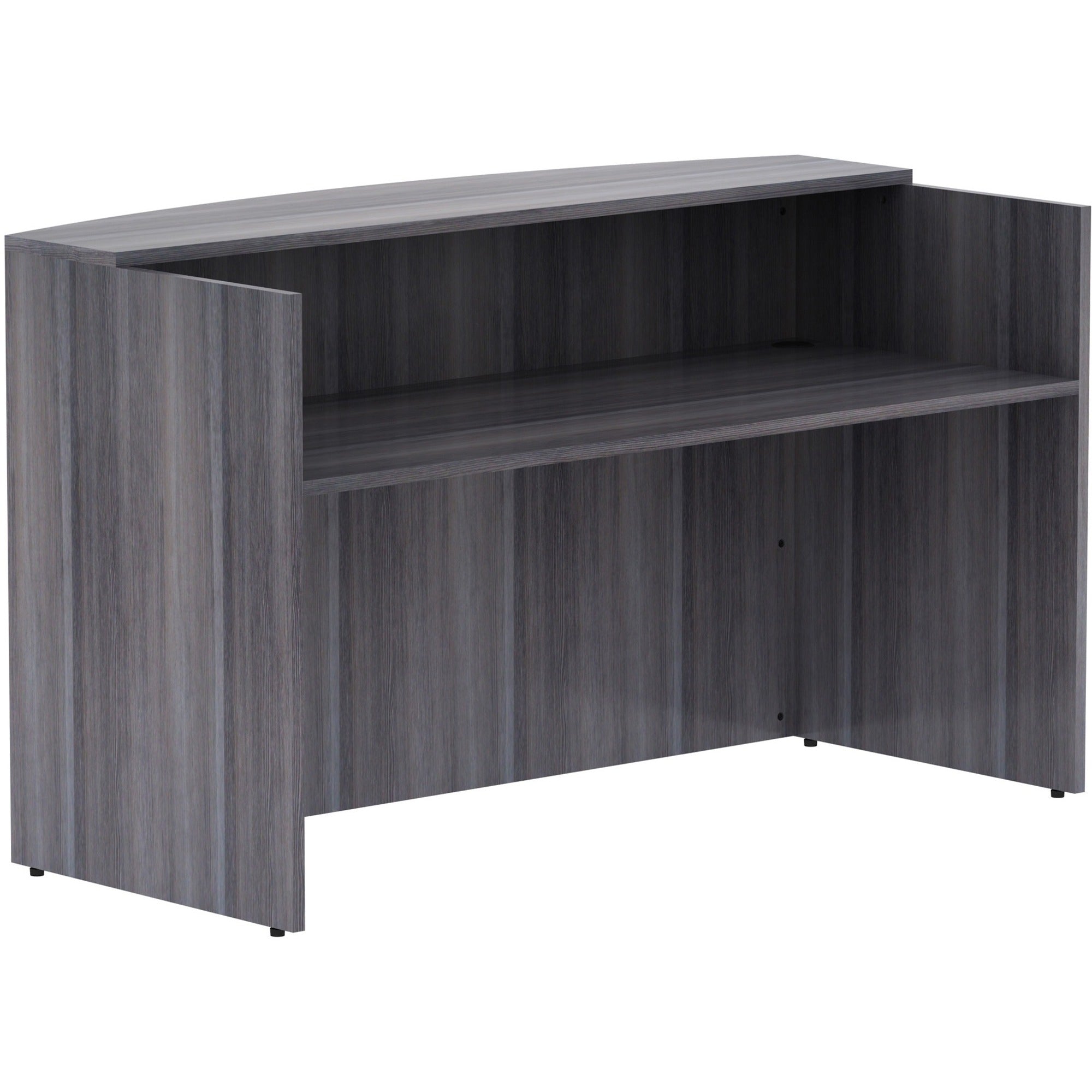 Lorell Essentials Series Front Reception Desk - 42.5" Height x 72" Width x 36" Depth Desk, x 1" Thickness Top - Finish: Weathered Charcoal Laminate - 1 Each