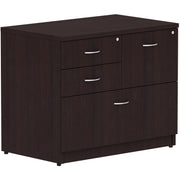 Lorell Essentials Series Box/Box/File Lateral File - 29.5" Height x 35.5" Width x 22" Depth Lateral File, x 1" Thickness Side Panel - Total Drawer(s): 4 - Finish: Espresso Laminate - 1 Each