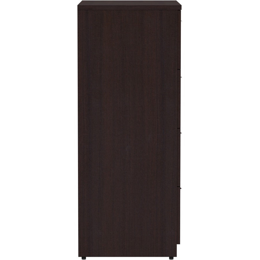 Lorell Essentials Series 4-Drawer Lateral File - 54.8" Height x 35.5" Width x 22" Depth Lateral File, x 1" Thickness Top - Total Drawer(s): 4 - Finish: Espresso Laminate - 1 Each