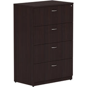 Lorell Essentials Series 4-Drawer Lateral File - 54.8" Height x 35.5" Width x 22" Depth Lateral File, x 1" Thickness Top - Total Drawer(s): 4 - Finish: Espresso Laminate - 1 Each