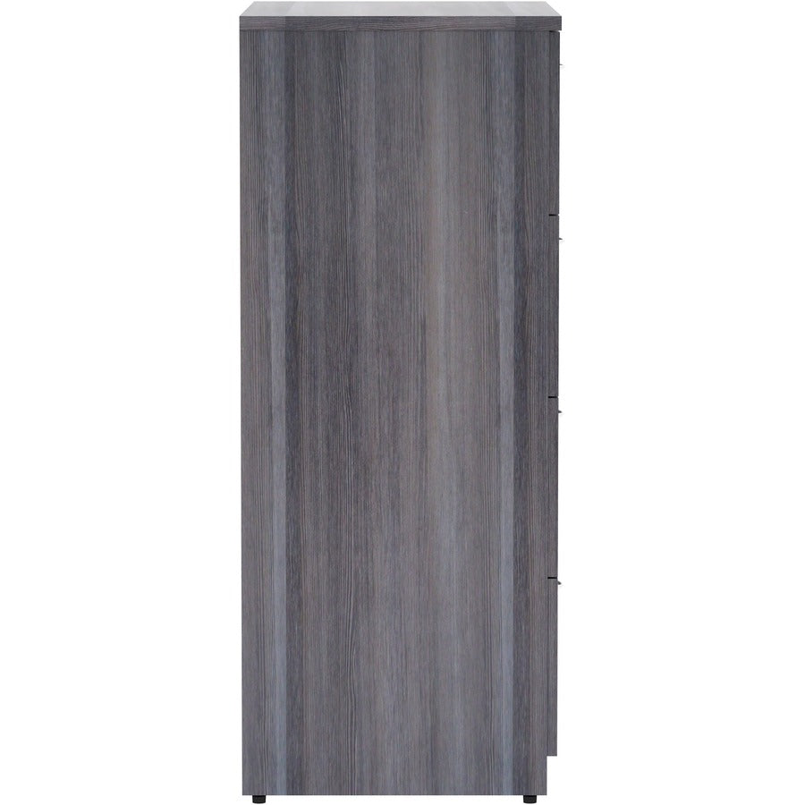 Lorell Essentials Series 4-Drawer Lateral File - 54.8" Height x 35.5" Width x 22" Depth Lateral File, x 1" Thickness Top - Total Drawer(s): 4 - Finish: Weathered Charcoal Laminate - 1 Each