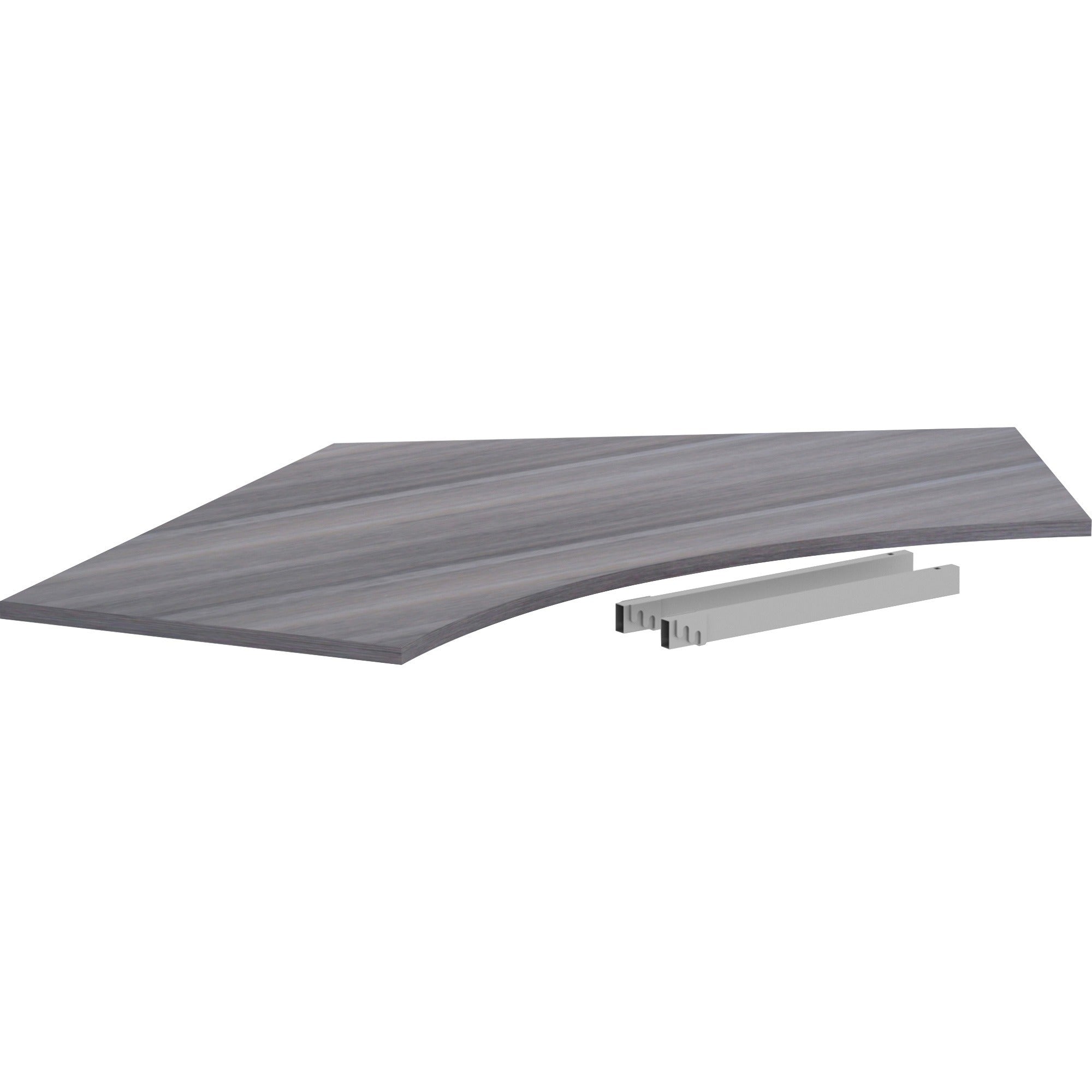 Lorell Relevance Series Curve Worksurface for 120 Workstations - Weathered Charcoal Laminate Rectangle Top - Contemporary Style - 47.25" Table Top Length x 34.13" Table Top Width x 1" Table Top Thickness - Assembly Required - 1 Each