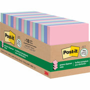 Post-it Greener Dispenser Notes, 3" x 3", Square, 100 Sheets per Pad, Positively Pink, Fresh Mint, Moonstone, Recycled Paper, Self-stick, Removable, Pop-up, 1 Pack