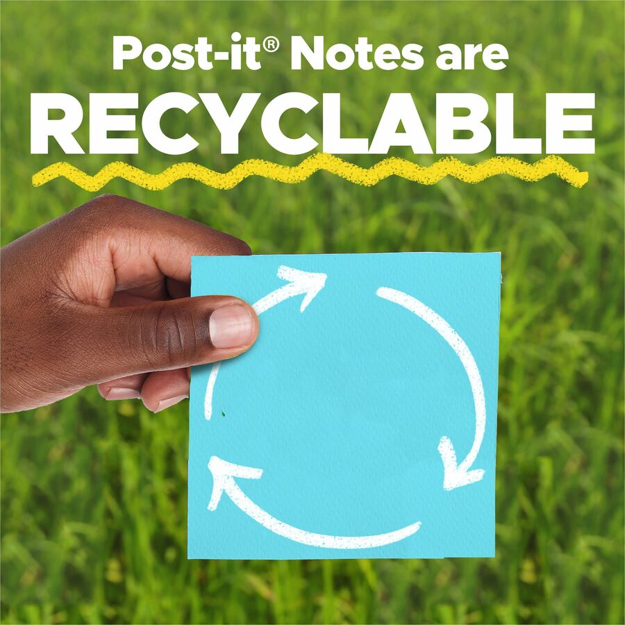 Post-it Super Sticky Dispenser Notes, Supernova Neons Color Collection, 3" x 3", 90 Sheets per Pad, Aqua Splash/Acid Lime/Guava, 1 Pack