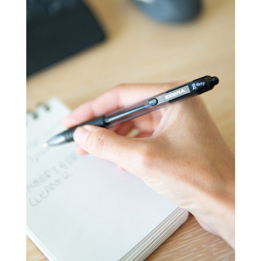 Zebra Pen Z-Grip Retractable Ballpoint Pens - 0.7 mm Pen Point - Retractable - Black Ink - 1 Pack