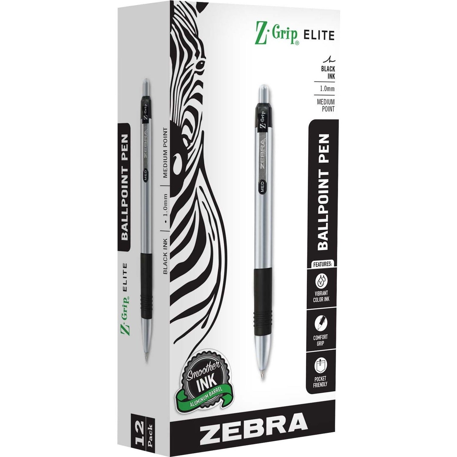 1 mm Bold Pen Point - Retractable - Black Ink - Gel-based - 1 Dozen