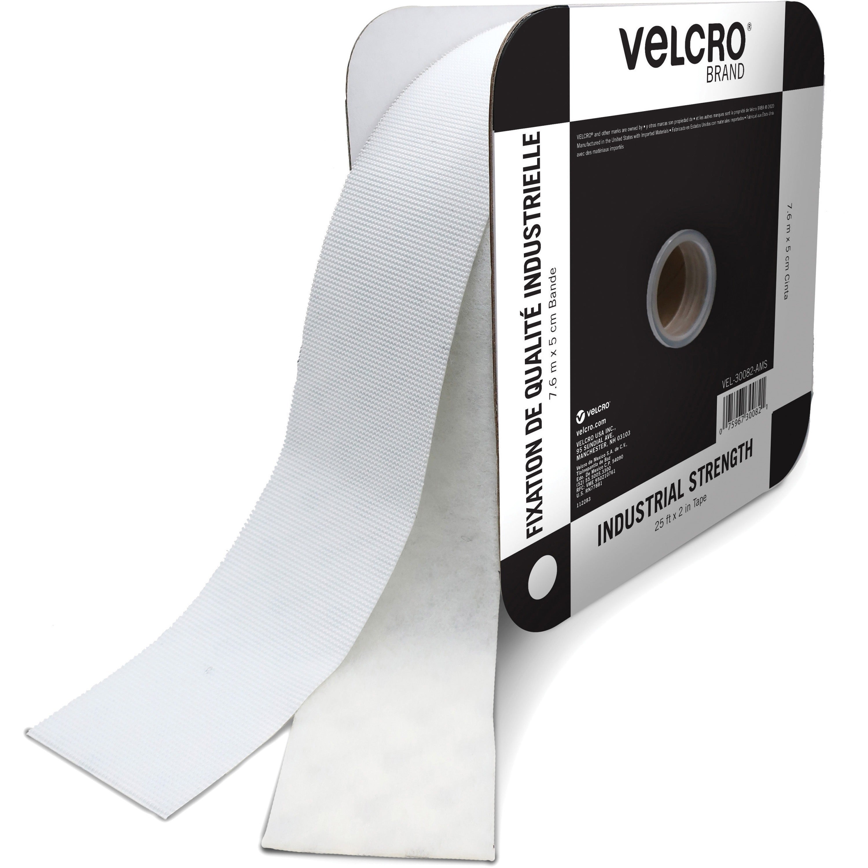 VELCRO&reg; Industrial Fastener Tape - 25 ft Length x 2" Width - White - 1 Roll