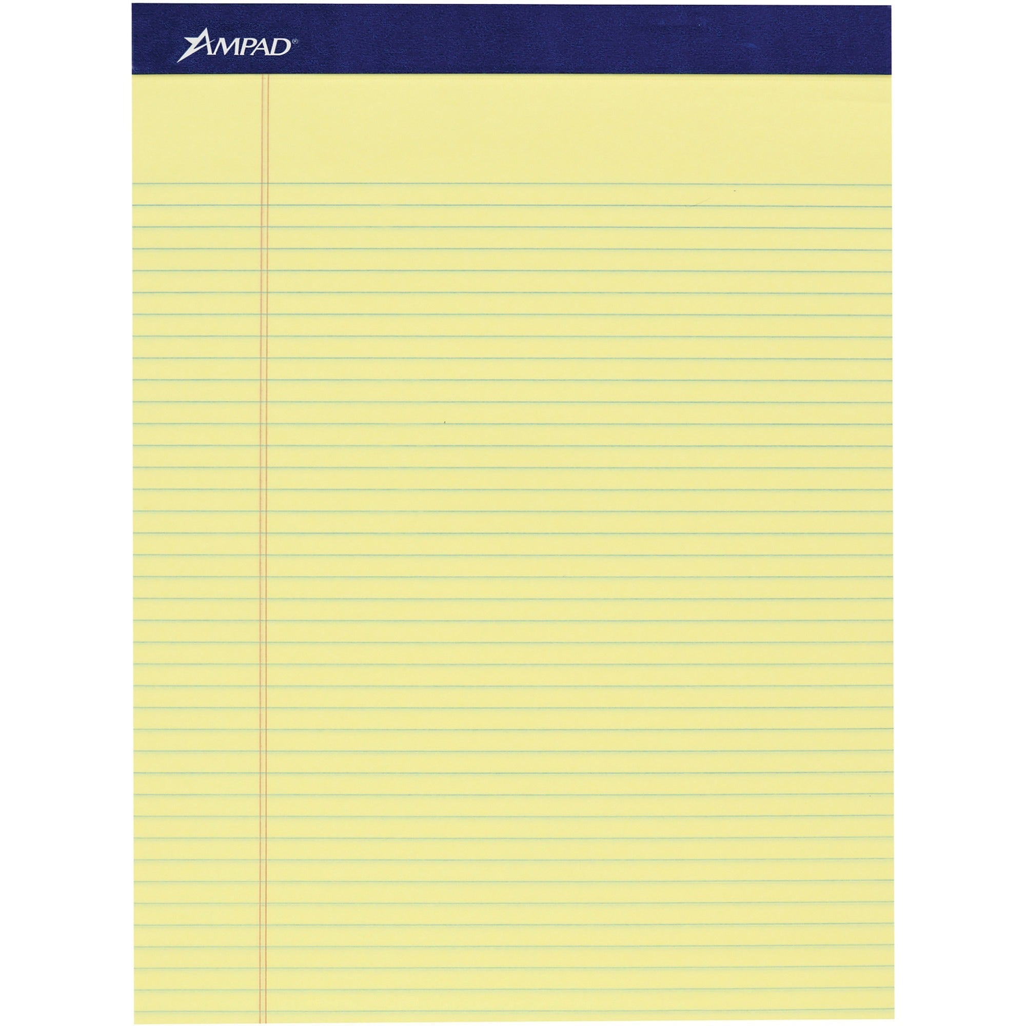 Ampad Legal Ruled Writing Pad - 100 Sheets - Legal Ruled Front Ruling - 1" Height x 8.5" Width x 11.8" Length - Smooth Surface, Perforated, Sturdy Back - 1 Pack