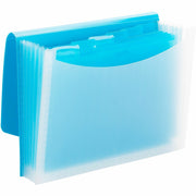 Smead Letter Expanding File - 8 1/2" x 11" - 7 Pocket(s) - 6 Divider(s) - Teal, Clear - 1 Each