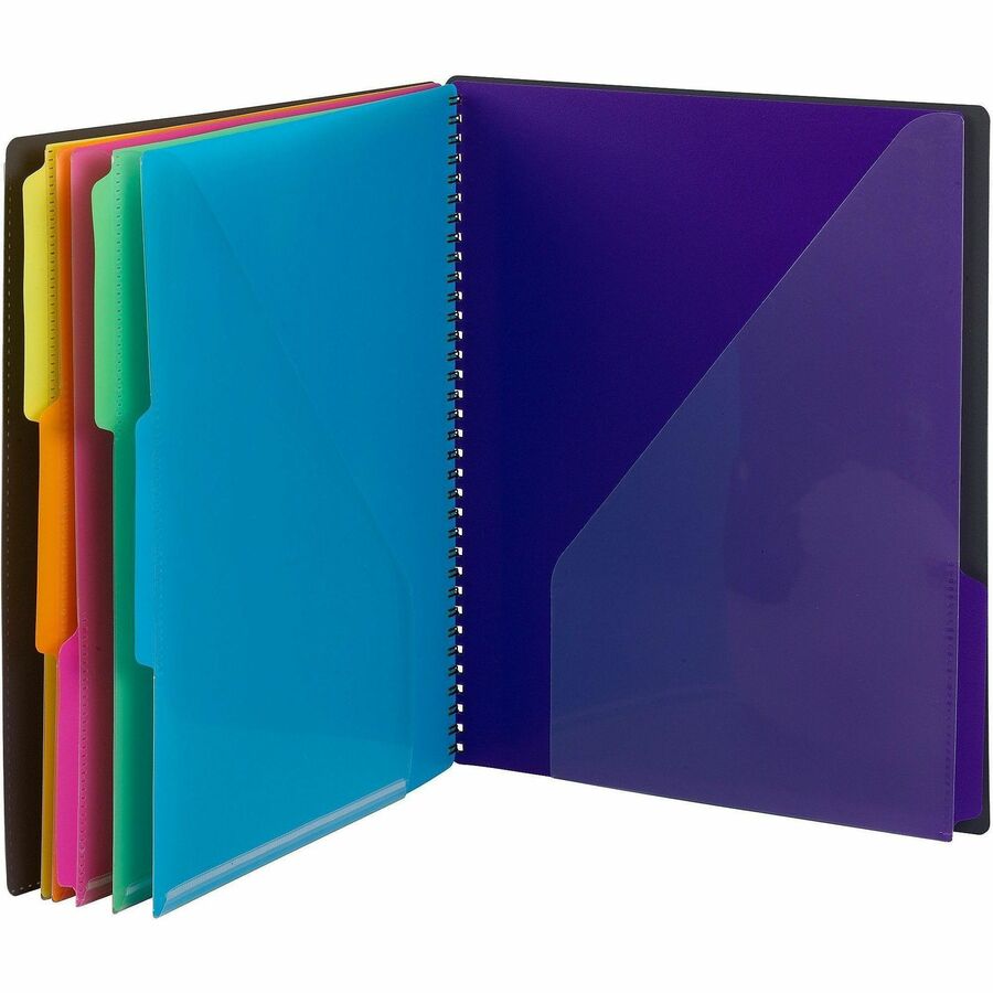 Smead 1/3 Tab Cut Letter Organizer Folder - 8 1/2" x 11" - 12 Pocket(s) - Assorted Tab Position - Gray - 1 Each