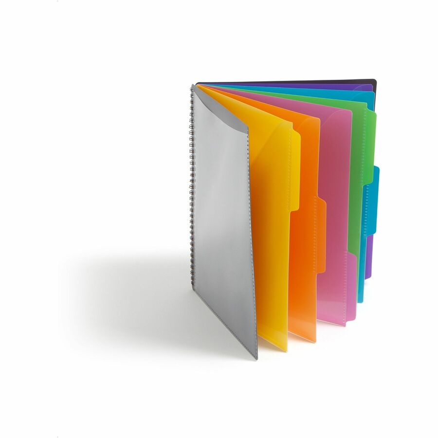 Smead 1/3 Tab Cut Letter Organizer Folder - 8 1/2" x 11" - 12 Pocket(s) - Assorted Tab Position - Gray - 1 Each
