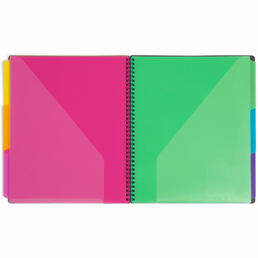 Smead 1/3 Tab Cut Letter Organizer Folder - 8 1/2" x 11" - 12 Pocket(s) - Assorted Tab Position - Gray - 1 Each