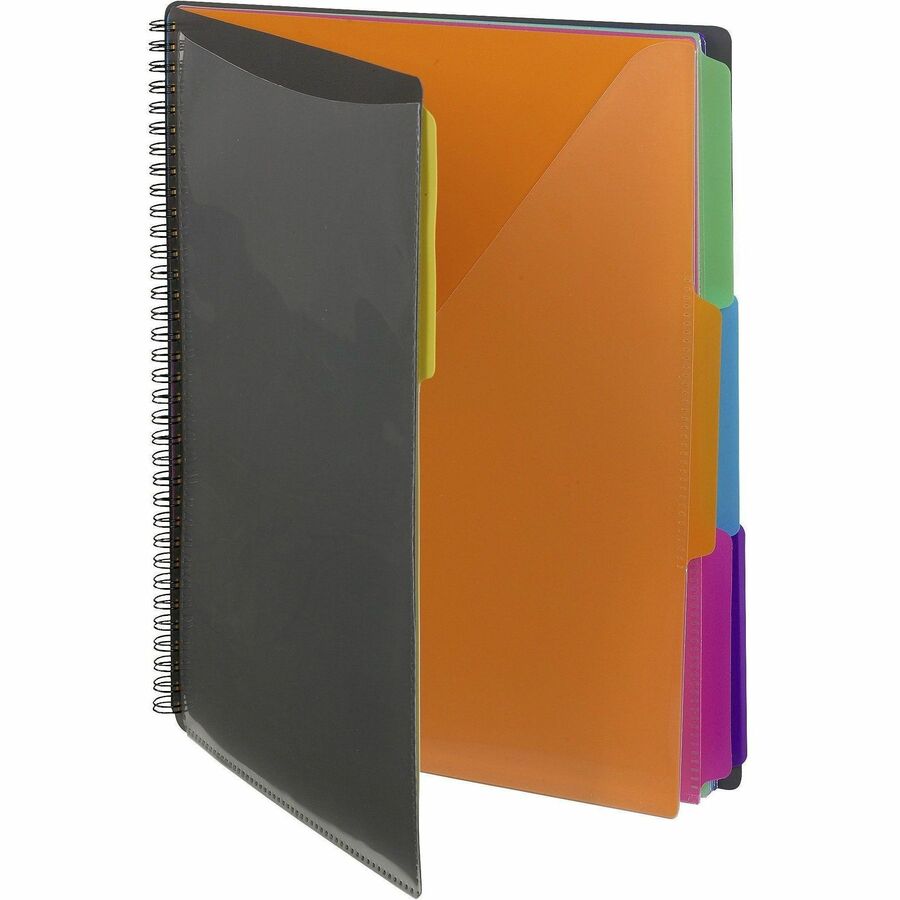 Smead 1/3 Tab Cut Letter Organizer Folder - 8 1/2" x 11" - 12 Pocket(s) - Assorted Tab Position - Gray - 1 Each