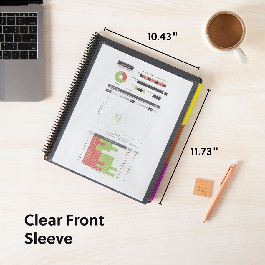 Smead 1/3 Tab Cut Letter Organizer Folder - 8 1/2" x 11" - 12 Pocket(s) - Assorted Tab Position - Gray - 1 Each