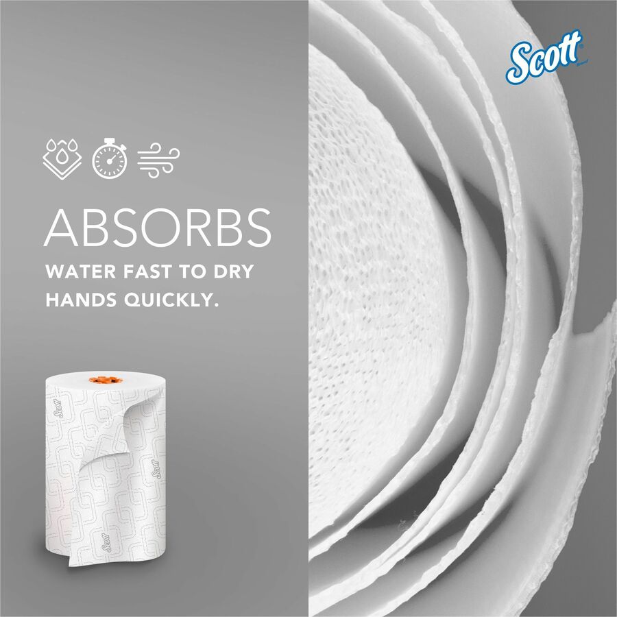 8" Width x 580 ft Length - White, Orange - Paper - 6 / Carton