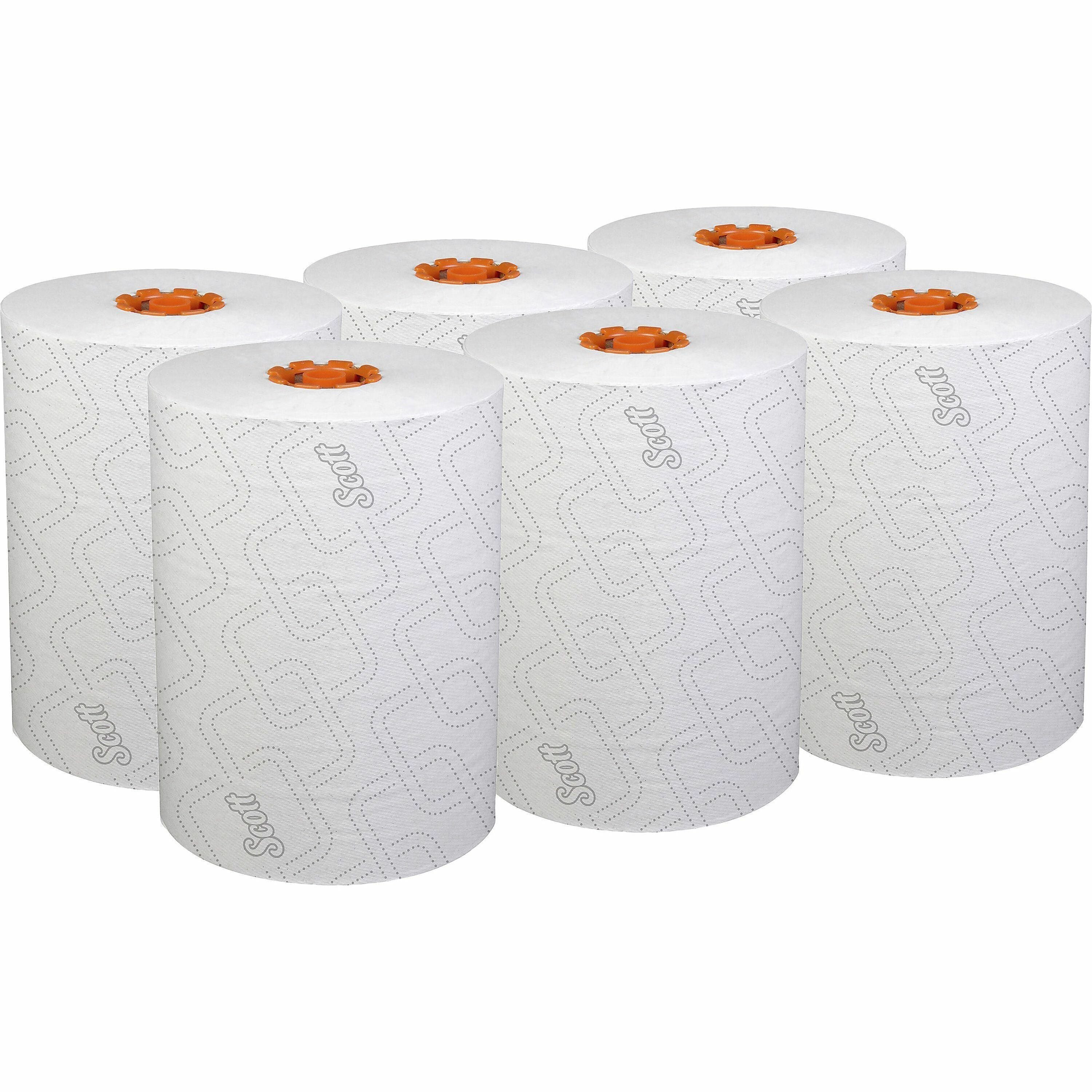8" Width x 580 ft Length - White, Orange - Paper - 6 / Carton