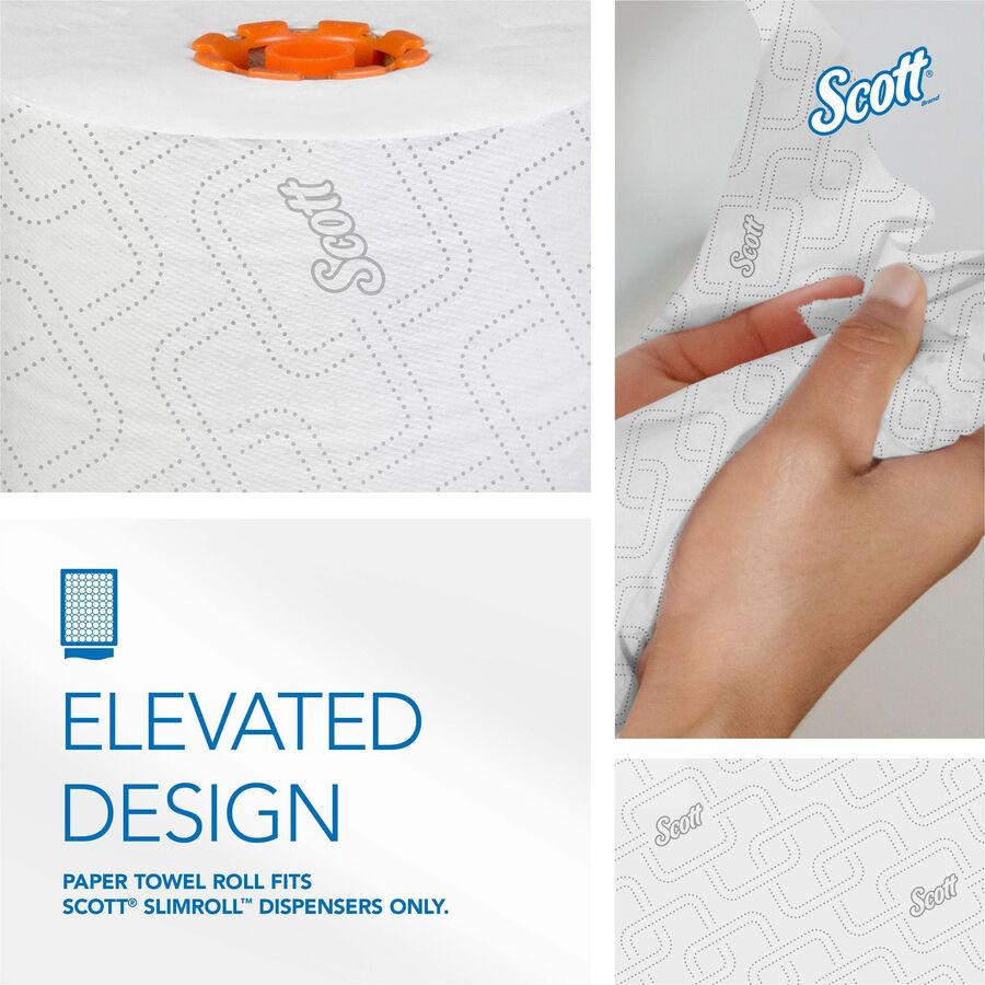 8" Width x 580 ft Length - White, Orange - Paper - 6 / Carton