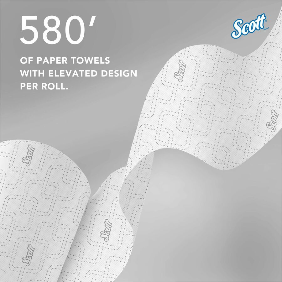 8" Width x 580 ft Length - White, Orange - Paper - 6 / Carton