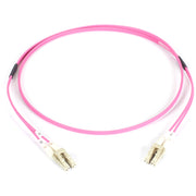 Black Box Fiber Optic Duplex Patch Network Cable, 3.20 ft, 2 x LC Male to 2 x LC Male, 100 Gbit/s, LSZH, 50/125 µm, Erika Violet, 1 Each