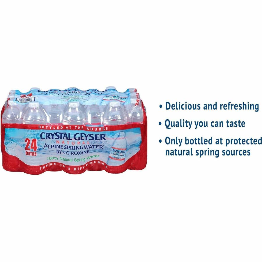 Crystal Geyser Natural Alpine Spring Water - Ready-to-Drink - 16.90 fl oz (500 mL) - 24 / Carton