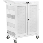 2 Shelf - 4 Casters - Steel - 34.80" Width x 21.60" Depth x 42.30" Height - Steel Frame - White - For 32 Devices - 1 Each