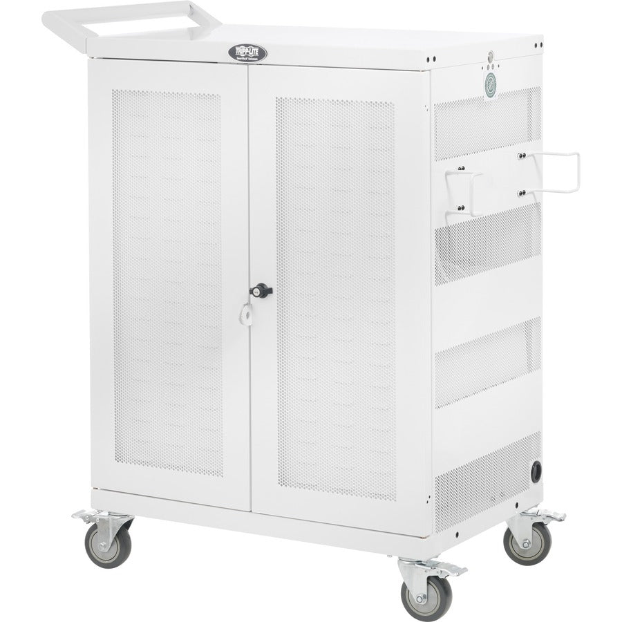 2 Shelf - 4 Casters - Steel - 34.80" Width x 21.60" Depth x 42.30" Height - Steel Frame - White - For 32 Devices - 1 Each