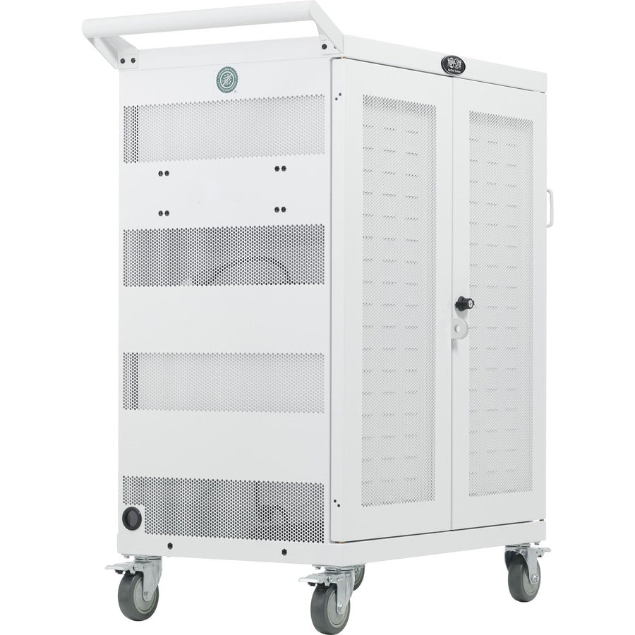 2 Shelf - 4 Casters - Steel - 34.80" Width x 21.60" Depth x 42.30" Height - Steel Frame - White - For 32 Devices - 1 Each
