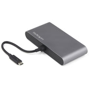 StarTech.com Thunderbolt 3 Docking Station, Dual 4K DisplayPort, 1 USB-A, 1 RJ-45, Wired, Black/Silver, 1 Each