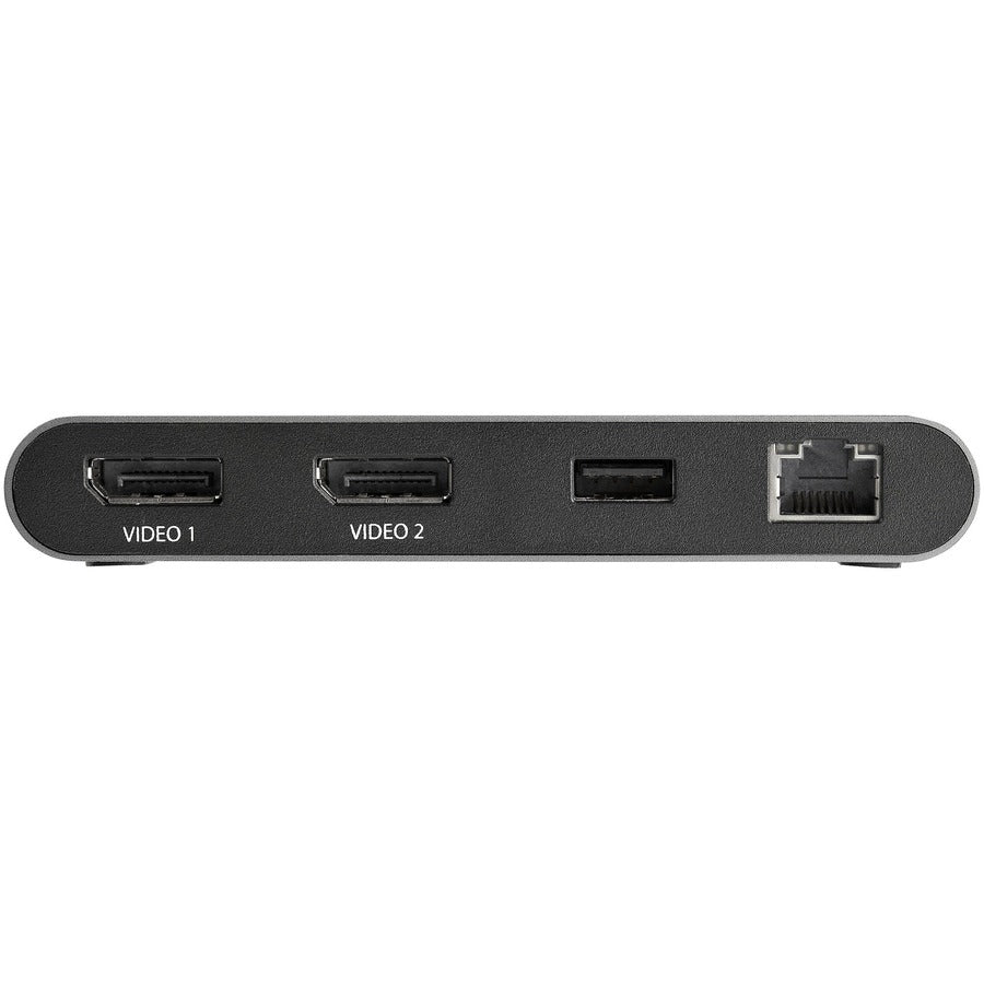 StarTech.com Thunderbolt 3 Docking Station, Dual 4K DisplayPort, 1 USB-A, 1 RJ-45, Wired, Black/Silver, 1 Each