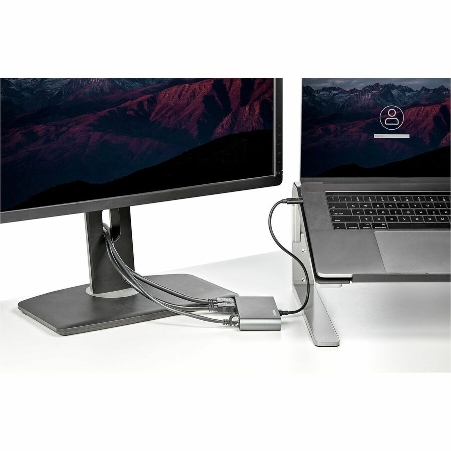 StarTech.com Thunderbolt 3 Docking Station, Dual 4K HDMI, 2 Displays, 1 x USB 3.2 Gen 1, 1 x USB 2.0, 1 x RJ-45, Gigabit Ethernet, Black/Silver, 1 Each