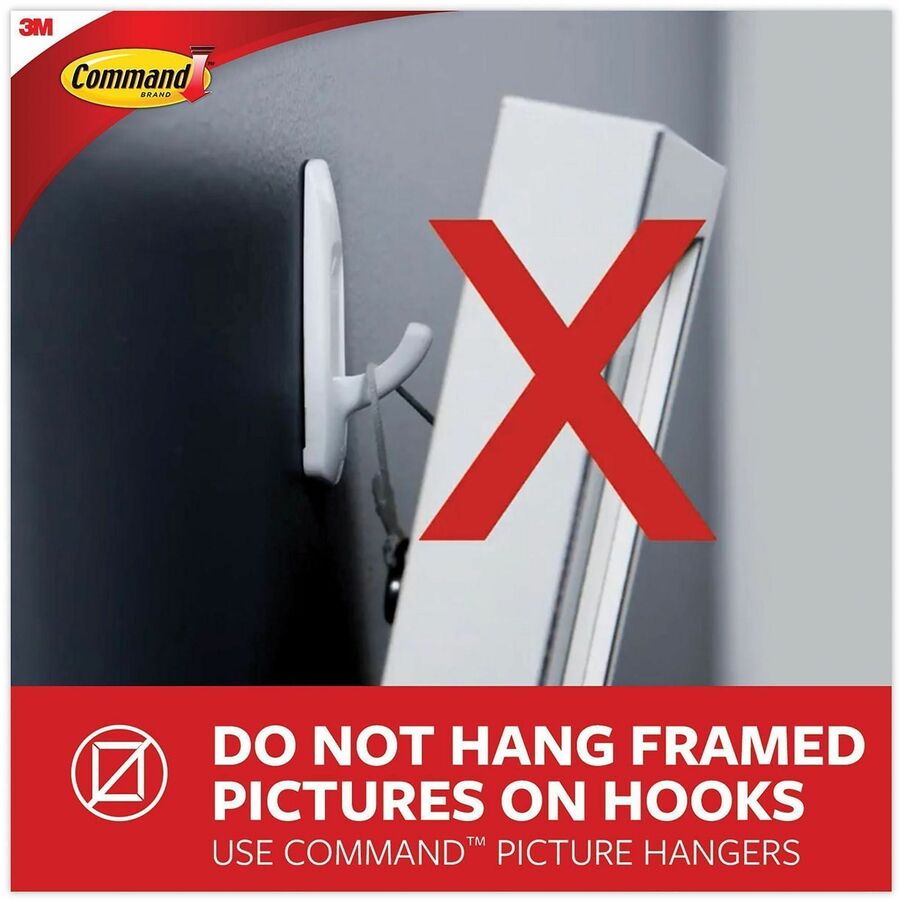 35 Medium Hook - 2 lb (907.2 g) Capacity - 2.2" Height x 0.9" Width - for Decoration, Clothes, Painted Surface, Tile, Wood, Glass, Metal, Calendar, Belt, Kitchen, Brush, ... - Plastic, Metal - White - 35 / Pack