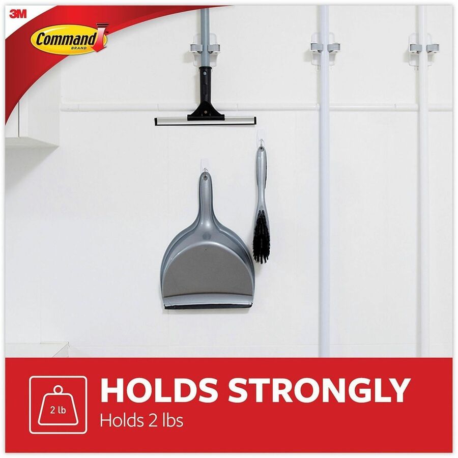 35 Medium Hook - 2 lb (907.2 g) Capacity - 2.2" Height x 0.9" Width - for Decoration, Clothes, Painted Surface, Tile, Wood, Glass, Metal, Calendar, Belt, Kitchen, Brush, ... - Plastic, Metal - White - 35 / Pack
