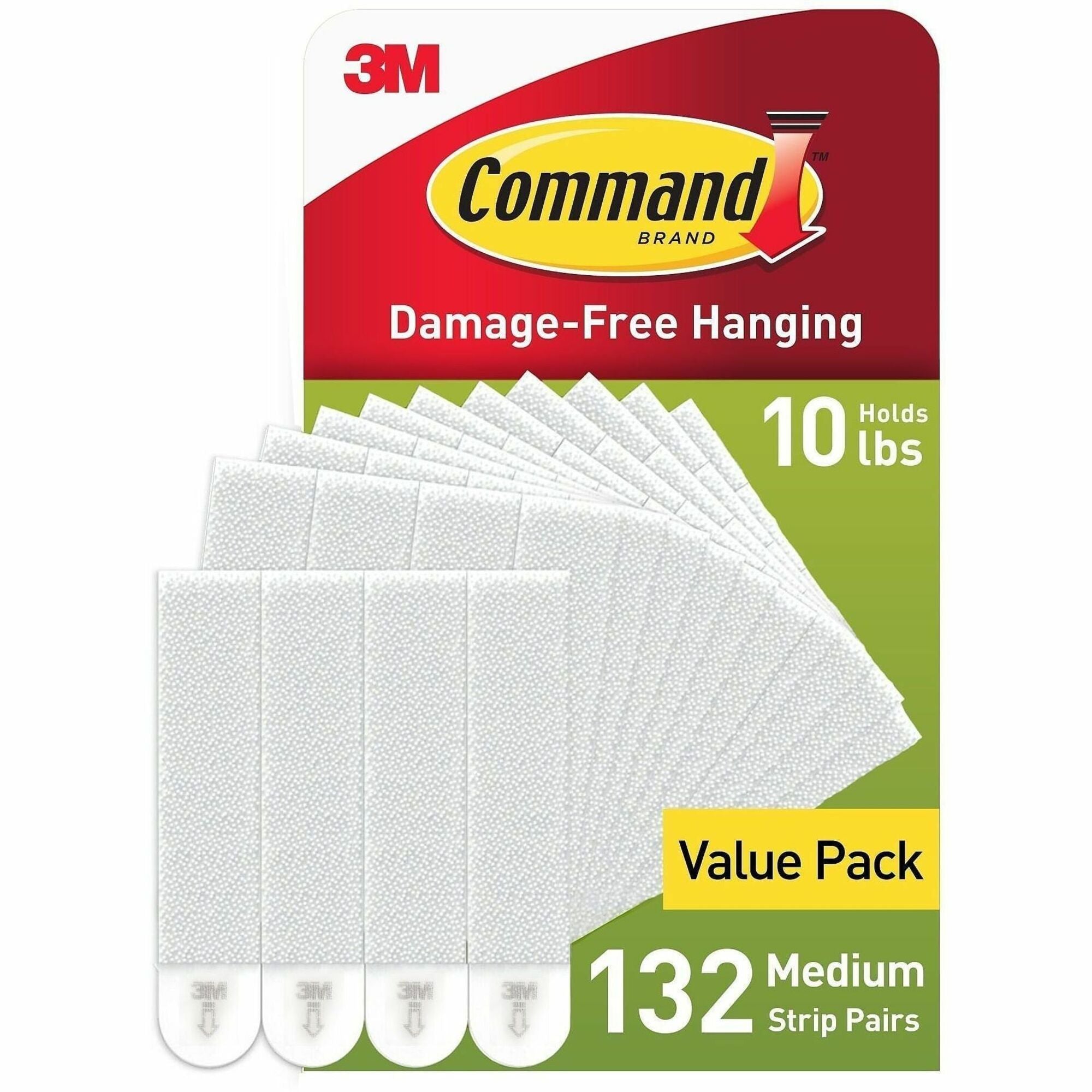 Command Mounting Strip - 5.63" Length x 5.19" Width - Rubber Resin, Paper - For Picture Hanging, Wall, Mounting - 132 - 132