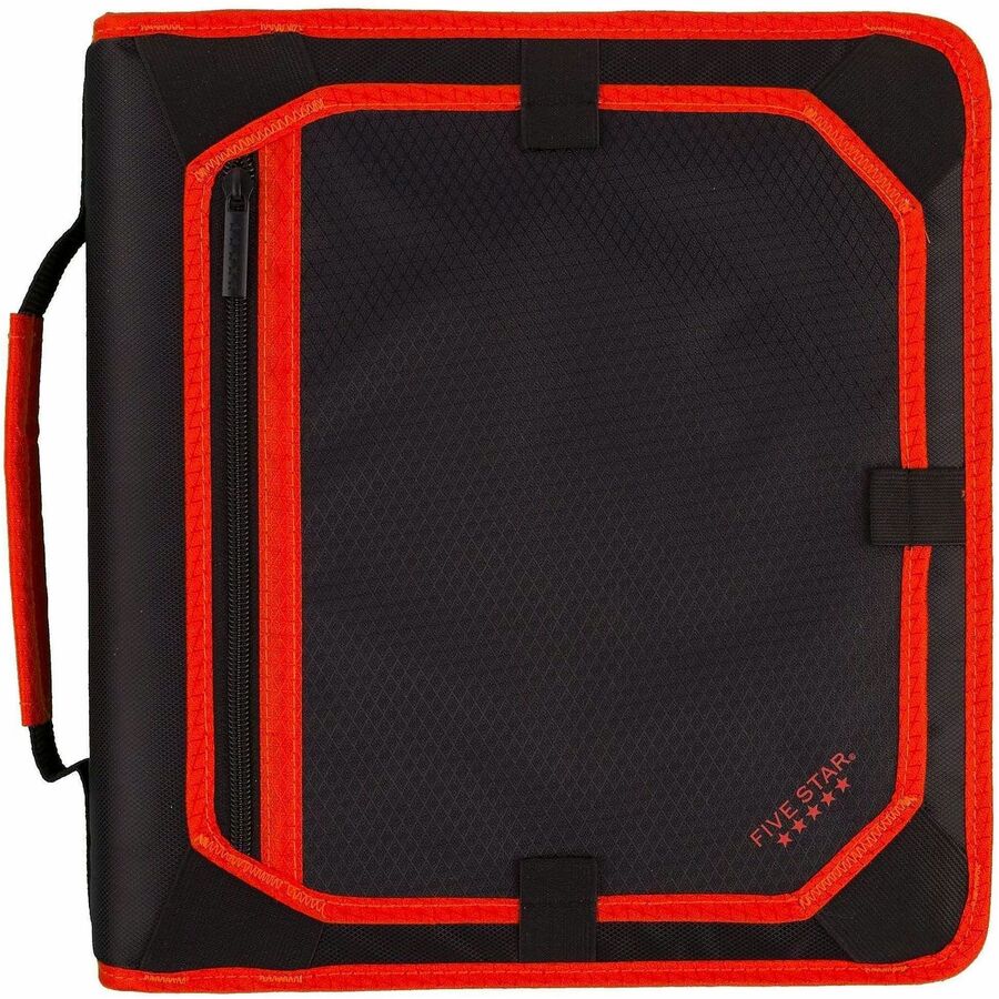 2" Binder Capacity - Letter - 8 1/2" x 11" Sheet Size - 380 Sheet Capacity - 3 Ring(s) - Fastener(s): Round Ring - Pocket(s): 5 - Fabric - Assorted - Zipper Closure, Expandable, Pen Loop, Hook & Loop Closure, Handle, Durable - 1 Each