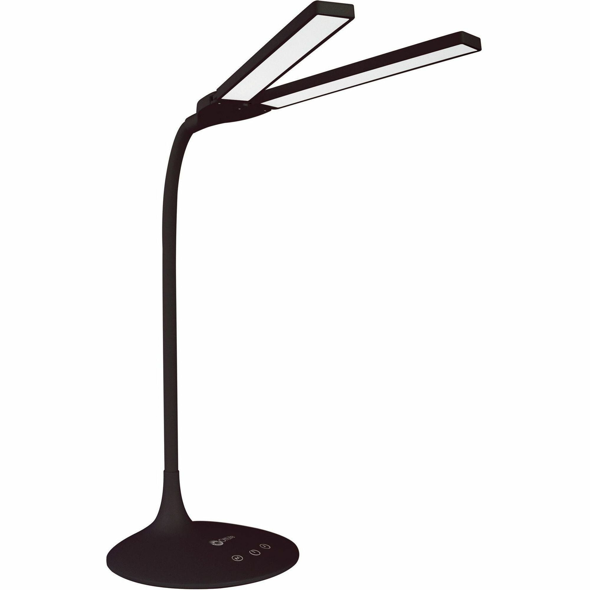 26" Height x 26" Width - LED Bulb - Black - Flexible Neck, Adjustable Height, Adjustable Brightness, Adjustable Arm, Dimmable, Adjustable Angle, Automatic Off Timer - ABS - Desk Mountable, Table Top - Black - for Desk, Table