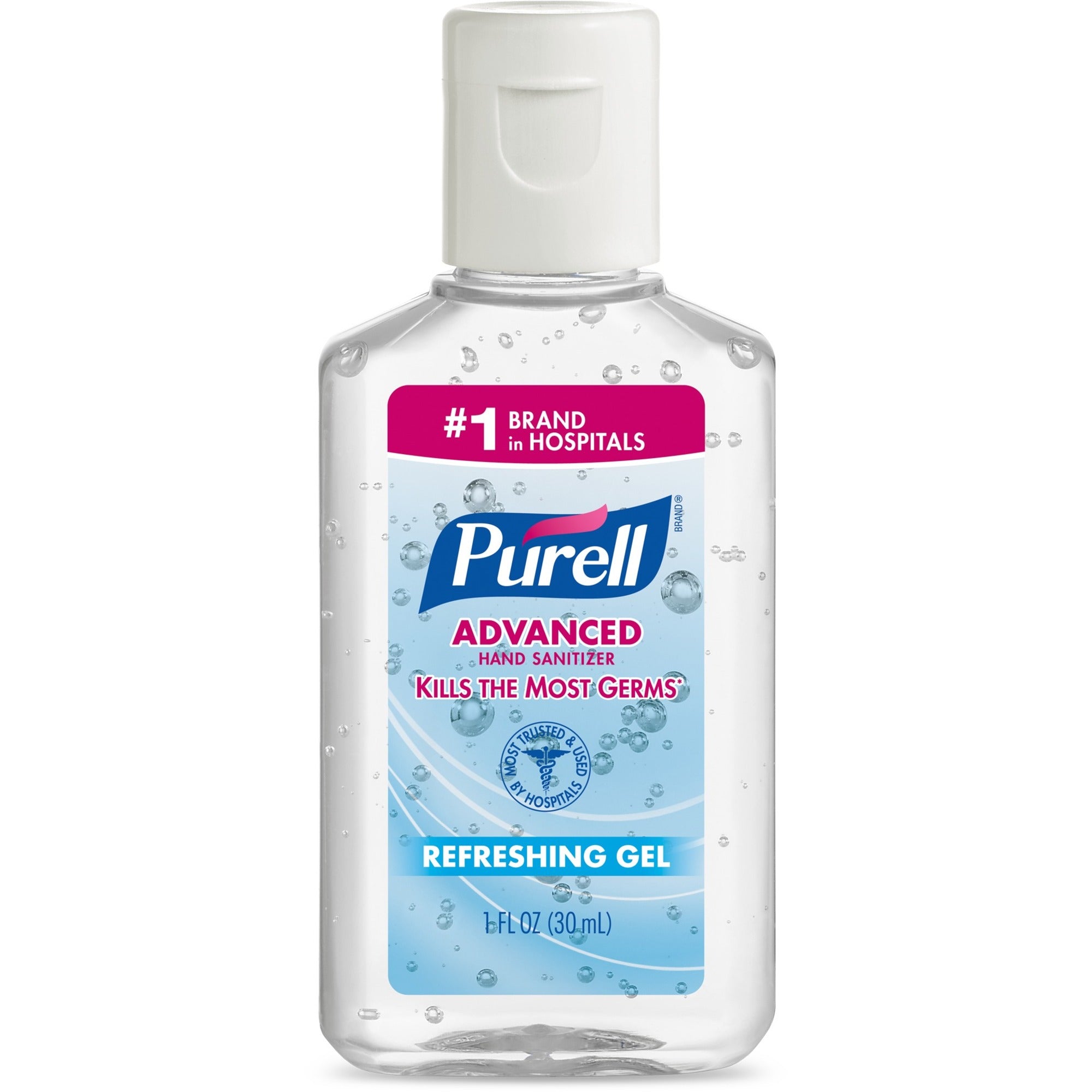 PURELL&reg; Hand Sanitizer Gel - 1 fl oz - Flip Top Bottle Dispenser - Kill Germs - Hand - Clear - 250 / Carton