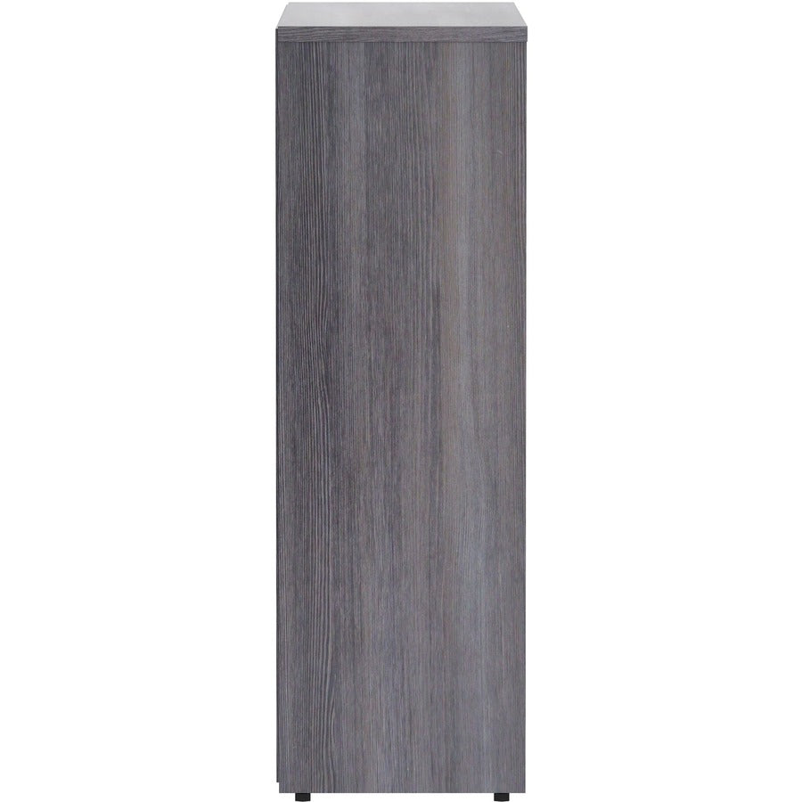 Lorell Laminate Bookcase - 36" Width x 12" Depth x 36" Height - 3 x Shelf(ves) - Sturdy, Laminated, Contemporary Style, Square Edge, Adjustable Feet - Weathered Charcoal - Medium Density Fiberboard (MDF) - Assembly Required