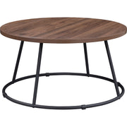 Lorell Accession Coffee Table - Walnut Round Top - Powder Coated Four Leg Base - 4 Legs - 200 lb Capacity - 1" Table Top Thickness x 31.50" Table Top Diameter - 16.75" Height - Assembly Required - Laminate Top Material - 1 Each