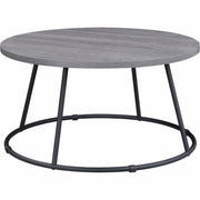 Lorell Accession Coffee Table - Round Top - Powder Coated Four Leg Base - 4 Legs - 200 lb Capacity - 1" Table Top Thickness x 31.50" Table Top Diameter - 16.75" Height - Assembly Required - Weathered Charcoal - Laminate Top Material - 1 Each