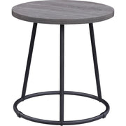 Lorell Accession End Table - Round Top - Powder Coated Four Leg Base - 4 Legs - 200 lb Capacity - 1" Table Top Thickness x 19" Table Top Diameter - 19.75" Height - Assembly Required - Weathered Charcoal - Laminate Top Material - 1 Each