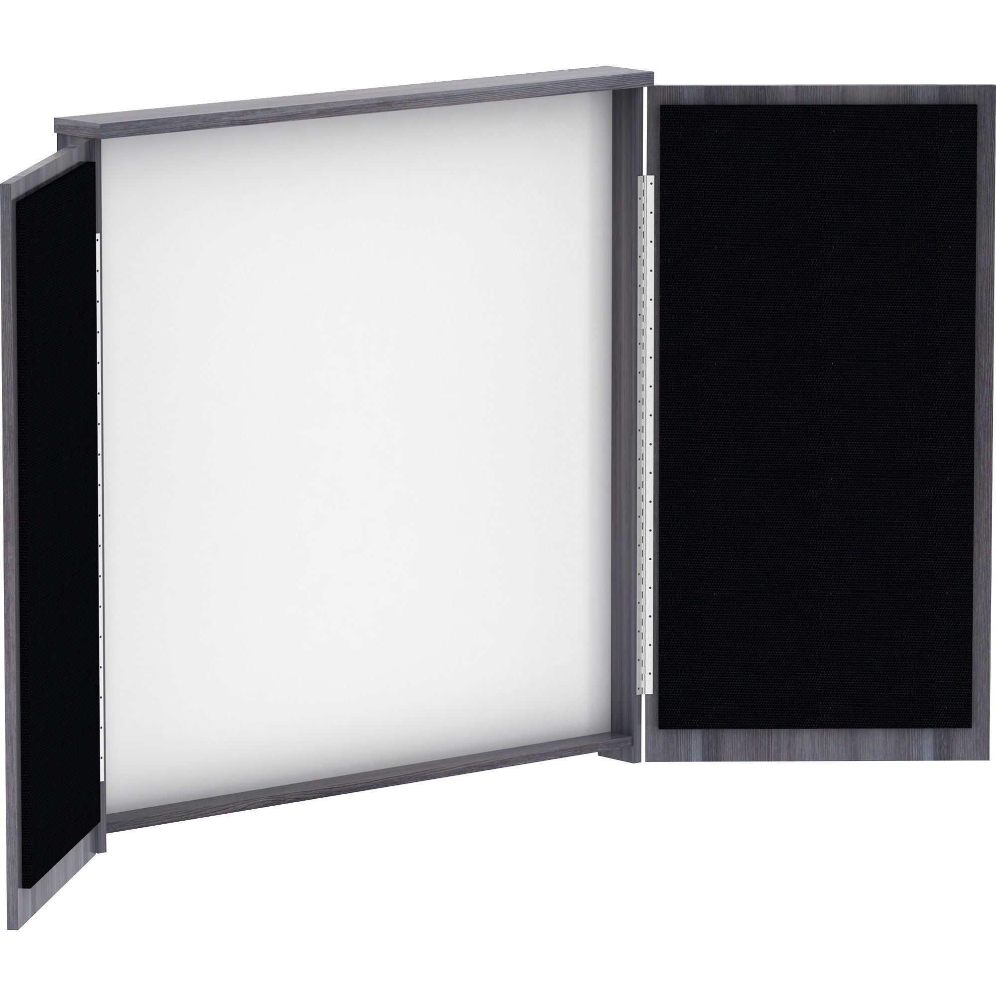Lorell Dry-erase Whiteboard Presentation Cabinet, Hinged Door, 47.3" x 47.3" x 4.8", 1 Each