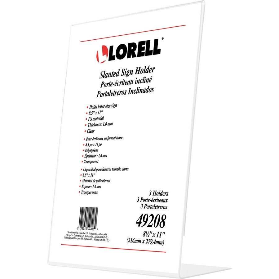 Lorell L-base Slanted Sign Holder Stand
