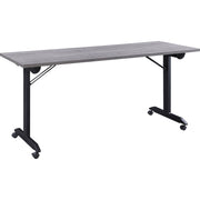 Lorell Mobile Folding Training Table - Rectangle Top - Powder Coated Base - 200 lb Capacity - 63" Table Top Width - 29.50" Height x 63" Width x 29.50" Depth - Assembly Required - Gray - Laminate Top Material - 1 Each