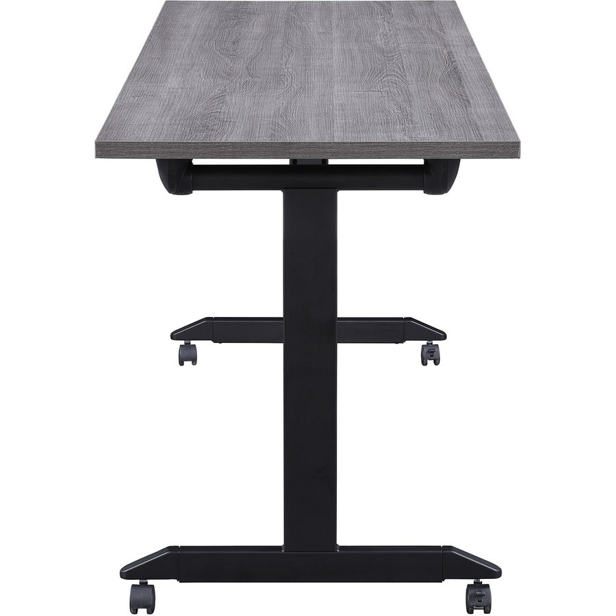 Lorell Mobile Folding Training Table - Rectangle Top - Powder Coated Base - 200 lb Capacity - 63" Table Top Width - 29.50" Height x 63" Width x 29.50" Depth - Assembly Required - Gray - Laminate Top Material - 1 Each