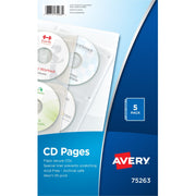 4 x CD/DVD Capacity - 3 x Holes - Ring Binder - Top Loading - Clear - Polypropylene - 5 / Pack
