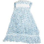 Genuine Joe Blue Stripes Hygrade Rayon Mophead - Medium - Rayon, Yarn - 1 Each